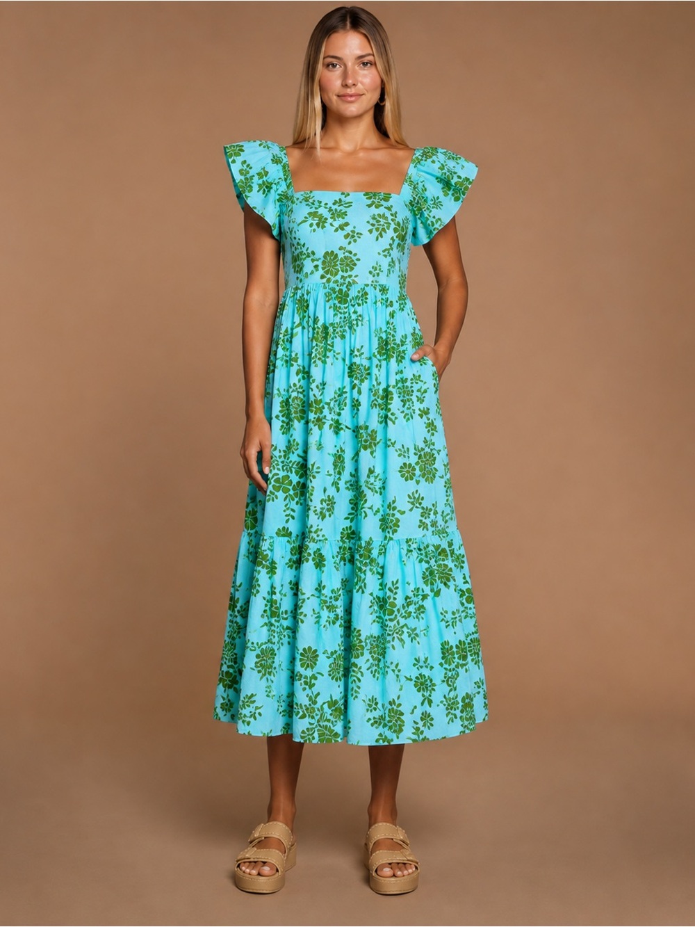 Olivia James The Label Cotton Midi Dress